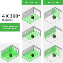 Load image into Gallery viewer, (Household) MAITHEUO 16 Line Self Leveling Laser Level/4 x 360°/100FT High Brightness/Remote Control/Rechargeable Battery(30 Hrs)/Construction/Home