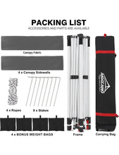 Load image into Gallery viewer, (Lawn & Garden) AIGOCANO Pop up Canopy Tent with 4 Sidewalls/10x10 Deluxe Dome Gazebo/Roller Bag/4 Sandbags/4 Ropes/8 Stakes(Black)