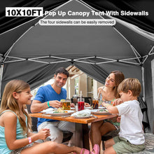 Load image into Gallery viewer, (Lawn & Garden) AIGOCANO Pop up Canopy Tent with 4 Sidewalls/10x10 Deluxe Dome Gazebo/Roller Bag/4 Sandbags/4 Ropes/8 Stakes(Black)