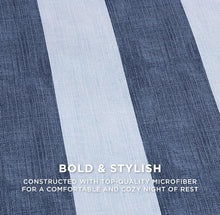 Load image into Gallery viewer, SOLD (Bedding) Juicy Couture Denim Stripe Full/Queen Comforter Set - 3-Piece Machine Washable Reversible Blue Bedding Comforter and Sham Set