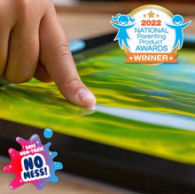 Load image into Gallery viewer, SOLD (Toys) DoodleJamz JellyBIGs/Supersized Sensory Gel Drawing Pad/Filled with Double The Squishy Gel/No-Mess/Non-Toxic/Travel-Ready/Unleash Larger-Than-Life Artistic Creations! (Yellow on Blue Gel)