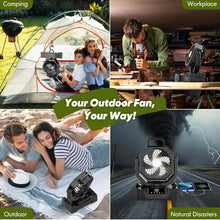Load image into Gallery viewer, (Lawn & Garden) AUZONIMICS 3-In-1 Camping Fan/5 Speed/20000mAh/Cordless Rechargeable Portable/USB C/Battery Powered/LED Light, Display Screen