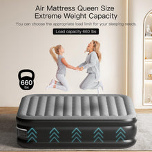 Load image into Gallery viewer, (Bedding) Queen Air Mattress with Built in Pump/18 Inch High/3 Minutes Inflate/Deflate/Indoor and Outdoor