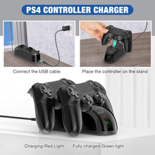 Load image into Gallery viewer, (Electronics) Charger Dock Station for PS4/1.8 Hrs Fast Charging/LED Indicator Charging Chip/Dual USB Charger Dock/PS4 Slim/PS4 Pro Charger