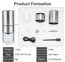 Load image into Gallery viewer, (Household) Portable Electric Burr Coffee Grinder/Compact/Automatic/Multi Grind Settings/USB Rechargeable/Cleaning Brush Included