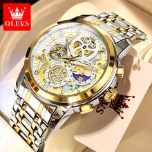 Load image into Gallery viewer, SOLD (Jewelry) OLEVS Top Brand Fashionable Men's Watch/Waterproof/Quartz Watch for Men/Gold Skeleton Style