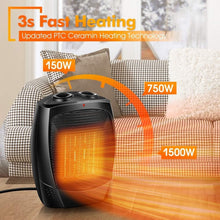 Load image into Gallery viewer, SOLD (Household/Office) Trustech Indoor Electric Space Heater 02/Desk Space Warmer/1500W/Ceramic/3 Modes/Tip-over &amp; Overheat Protection/Small Portable Heater
