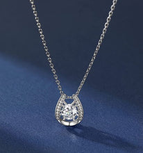 Load image into Gallery viewer, SOLD (Jewelry) Dance Necklace, 1Carat Moissanite Dance Pendent for Women, D Color VVS1 Simulated Diamond 925 Sterling Silver
