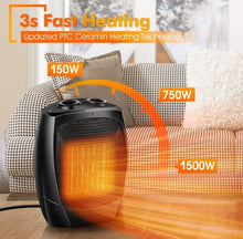 Load image into Gallery viewer, (Household/Office) Trustech Indoor Heater 02/Desk/Small Room/1500W Ceramic/Quick Heating Electric Space Heater/3 Modes/Tip-over/Overheat Protection/Portable
