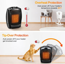 Load image into Gallery viewer, (Household/Office) Trustech Indoor Heater 02/Desk/Small Room/1500W Ceramic/Quick Heating Electric Space Heater/3 Modes/Tip-over/Overheat Protection/Portable
