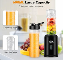 Load image into Gallery viewer, SOLD (Household) MoKo Countertop Blender for Smoothies/Ice/Portable Blender/Personal Size with 22oz BPA Free Travel Cup and Lid/6 Stainless Steel Blades for Powerful/Blending, Black
