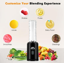Load image into Gallery viewer, SOLD (Household) MoKo Countertop Blender for Smoothies/Ice/Portable Blender/Personal Size with 22oz BPA Free Travel Cup and Lid/6 Stainless Steel Blades for Powerful/Blending, Black
