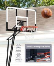 Load image into Gallery viewer, (Toys-Sports) WIN.MAX Portable Basketball Hoop Quickly Height Adjusted 4.9-10ft Outdoor/Indoor Basketball Goal System with 44 inch Backboard and Wheels
