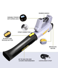 Load image into Gallery viewer, SOLD (Lawn &amp; Garden) WeGofly 500 CFM Cordless Leaf Blower/2 x 21V 6.0Ah Battery and Charger
