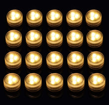 Load image into Gallery viewer, (Lawn &amp; Garden) Mini Submersible LED Tea Lights/Waterproof Flameless Warm White LED Lights/Battery Powered/20pcs Without Remote
