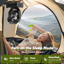 Load image into Gallery viewer, (Lawn &amp; Garden) AUZONIMICS 3-In-1 Camping Fan/5 Speed/20000mAh/Cordless Rechargeable Portable/USB C/Battery Powered/LED Light, Display Screen
