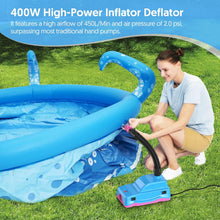 Load image into Gallery viewer, (Party Supply) 400W High-Power Electric Air Pump/Quick Fill Dual Nozzle Inflatable Bed Pumps/2.0 PSI Inflator-Deflator Blower for Balloon, Pool, Float Rafts
