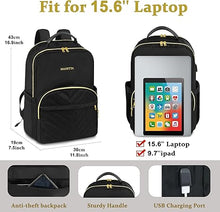 Load image into Gallery viewer, (School) MANETTA Bookbag for Women/RFID Pocket/USB Charging Port for 15.6 Inch Computer/Casual Daypack for College or Office
