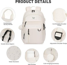 Load image into Gallery viewer, (School) KROSIAS Backpack for Teens Girls-Women/Cute Preppy Aesthetic Bookbag/Large 15.6 Inch/ Laptop Bag for Travel/Black
