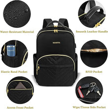 Load image into Gallery viewer, (School) MANETTA Bookbag for Women/RFID Pocket/USB Charging Port for 15.6 Inch Computer/Casual Daypack for College or Office
