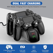 Load image into Gallery viewer, (Electronics) Charger Dock Station for PS4/1.8 Hrs Fast Charging/LED Indicator Charging Chip/Dual USB Charger Dock/PS4 Slim/PS4 Pro Charger
