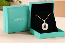 Load image into Gallery viewer, (Jewelry) Square Birthstone Pendant Necklace/Women/Sterling Silver Mother-Of-Pearl Necklace
