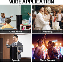 Load image into Gallery viewer, (Household/Office) Professional Presentation Podium/Acrylic Pulpit Stand/47" Clear Black Rolling Podium Stand with Storage Shelf/Classroom, Weddings, Conference, Concert
