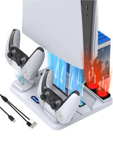 Load image into Gallery viewer, SOLD (Electronics) PS5 Stand and Cooling Station with Dual Controller &amp; Charging Station/Compatible with PS5 Controller, Compact PS5
