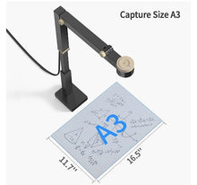 Load image into Gallery viewer, (Electronics) CZUR Fancy S Pro 12MP USB Document Camera/4K Webcam with Microphone and LED Light/Up to 60fps/Auto Focus/For Remote Teaching, Live Streaming, Web Conference/Mac and Windows
