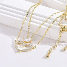 Load image into Gallery viewer, (Jewelry) BUREI Layered Gold Heart Necklace/14K Gold Plated Heart Pendant Necklace/Women

