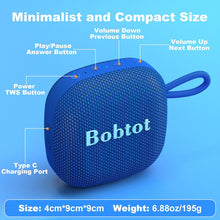Load image into Gallery viewer, (Electronics) Bobtot Portable Wireless Bluetooth Speakers/IPX7 Waterproof/16 Hours of Playtime/10W Peak Stereo Sound/Built-in Mic/Lanyard
